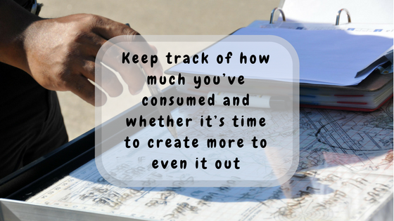 Title Icon: 4 - Keep track of how much you’ve consumed and whether it’s time to create more to even it out